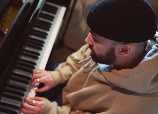 Josh Stadlen at the piano
